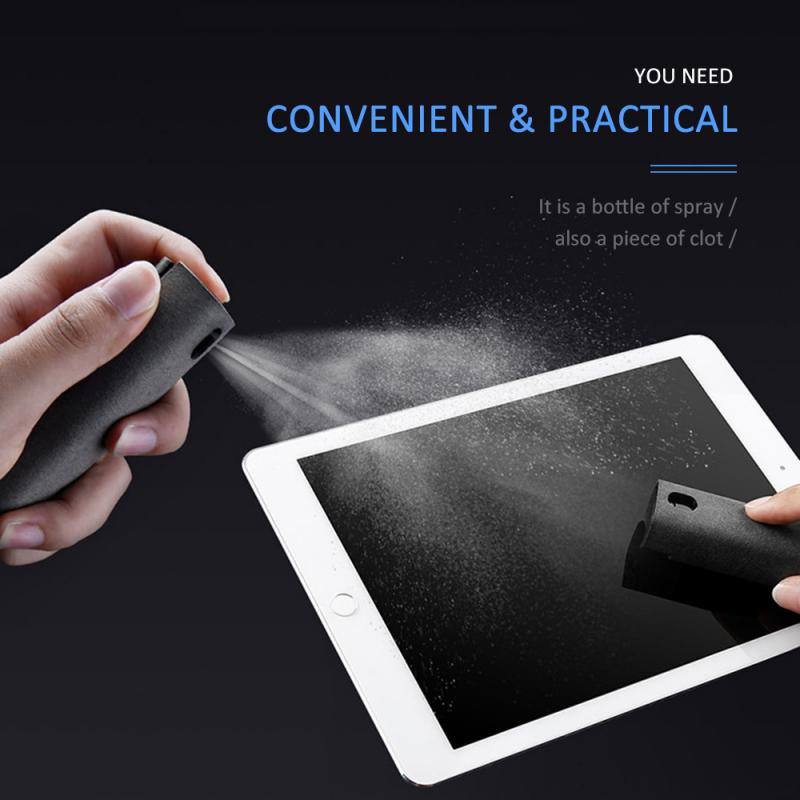 Mobilephone Screen Cleaning Tool Reusable 13ml Washable Handheld Indoor Television Dust Removing Spray Grey with Shell