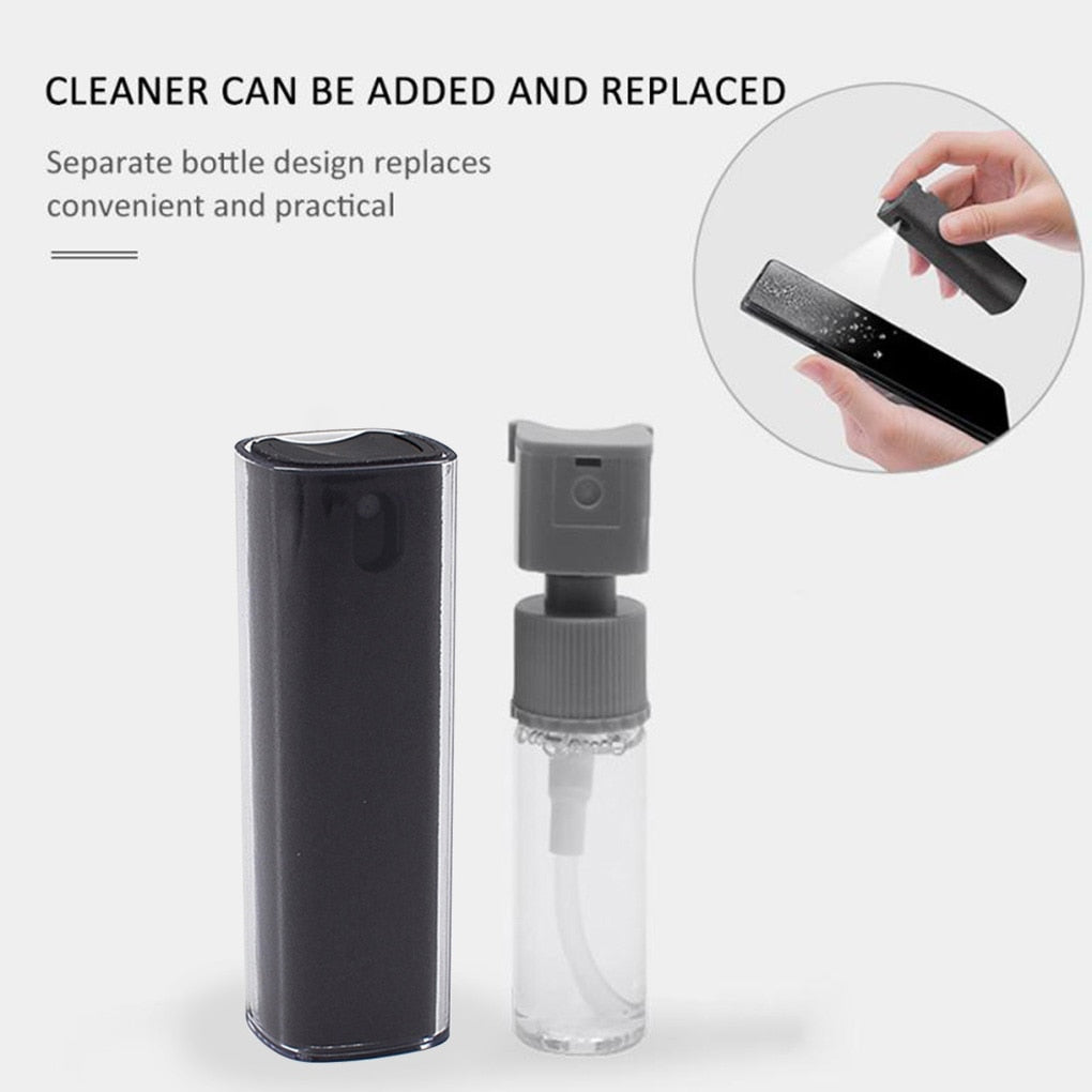 New 2 In 1 Phone Screen Cleaner Spray Computer Mobile Phone Screen Dust Removal Tool Microfiber Cloth Set Cleaning Tool